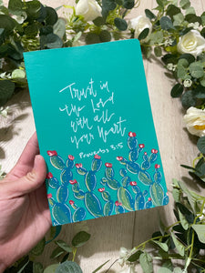 Hand Painted Journal |proverbs 3:5|christian gift