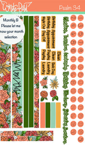 Psalm 34 Faith Stickers| christian Planner Stickers|Spring Stickers|Summer Bright Florals | Bible Journaling Stickers|Faith Sticker Sheets