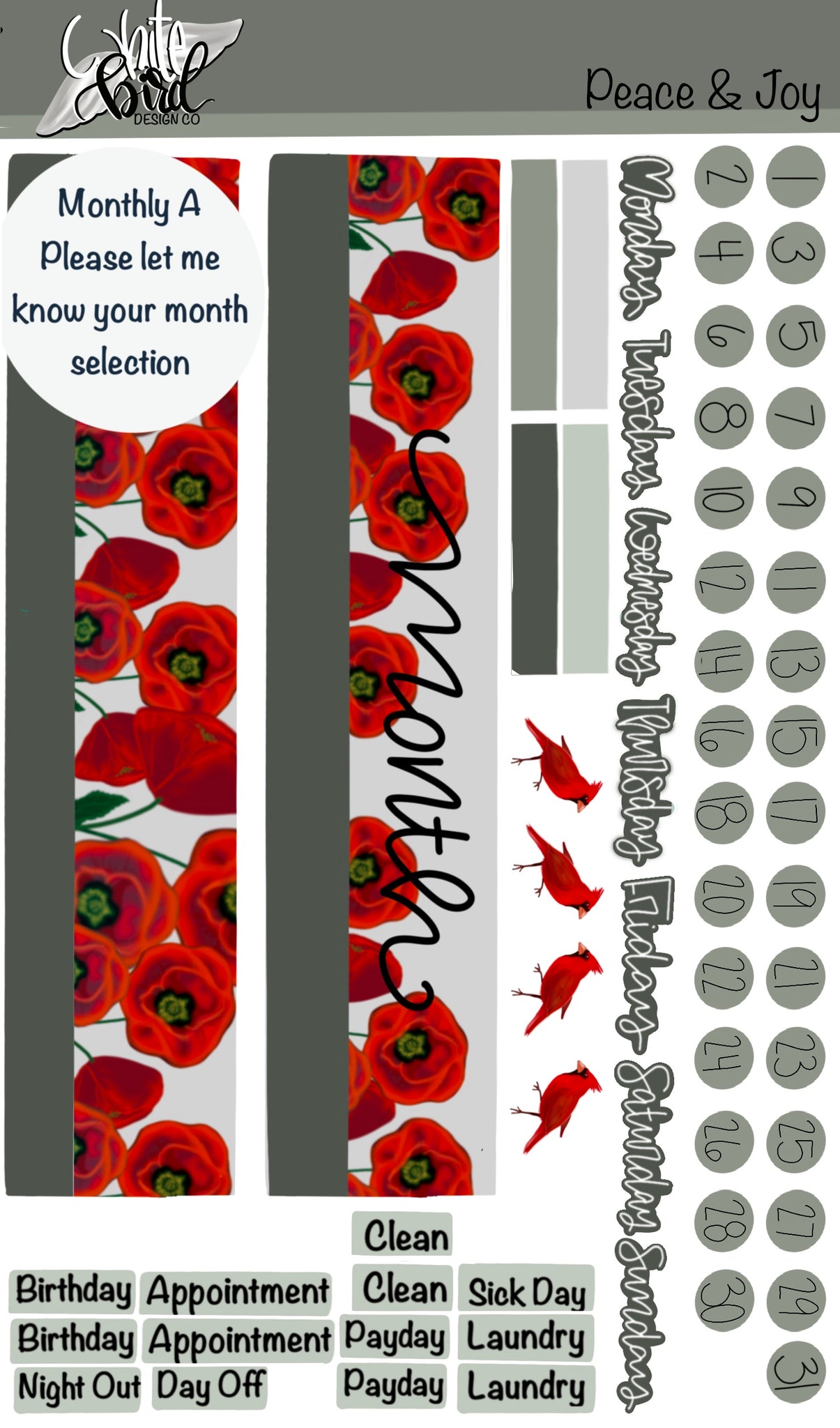 Bold Floral Devotional Christian Journal Stickers